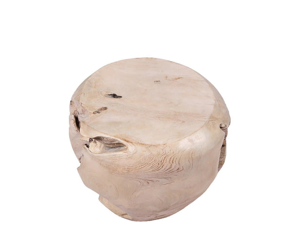 Bleached White Teak Root Accent or Side Table or Stool 29 - Dyag East
