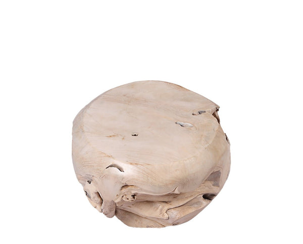 Bleached White Teak Root Accent or Side Table or Stool 29 - Dyag East