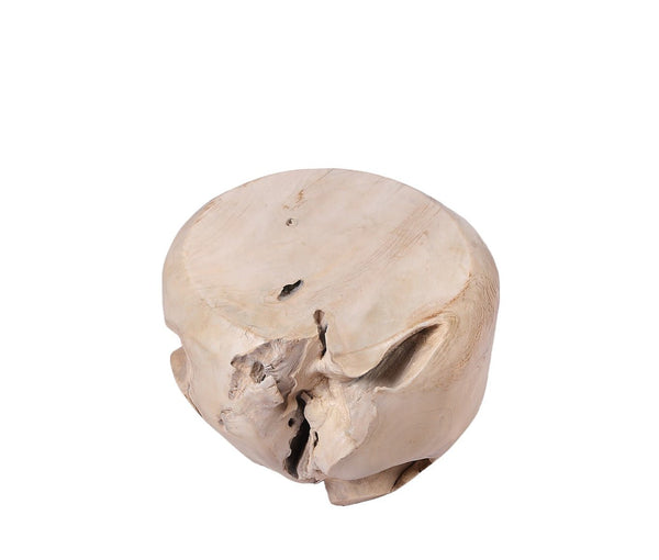 Bleached White Teak Root Accent or Side Table or Stool 29 - Dyag East