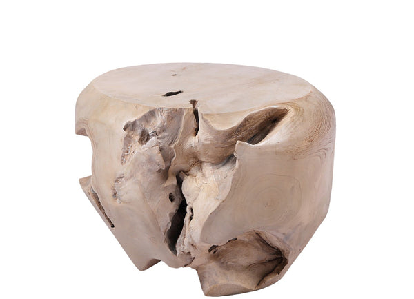Bleached White Teak Root Accent or Side Table or Stool 29 - Dyag East
