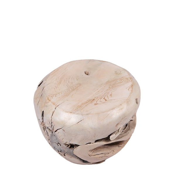 Bleached White Teak Root Accent or Side Table or Stool 30 - Dyag East