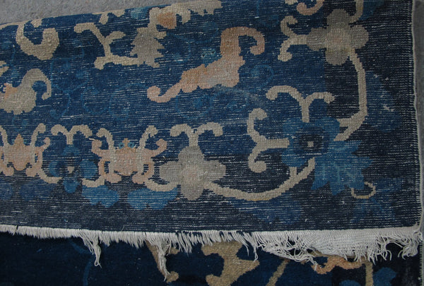 Blue Vintage Chinese Art Deco Rugs, 9 ft 8 in x 8 ft 3 in - Dyag East