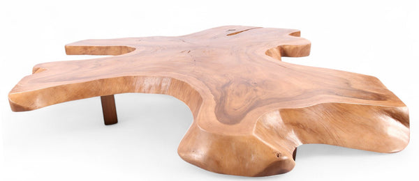 Brown Free Form Living Edge One Slab Coffee Table, 106 Inch x 86 Inch - Dyag East