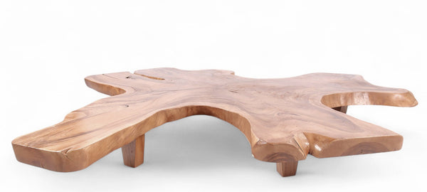 Brown Free Form Living Edge One Slab Coffee Table, 106 Inch x 86 Inch - Dyag East