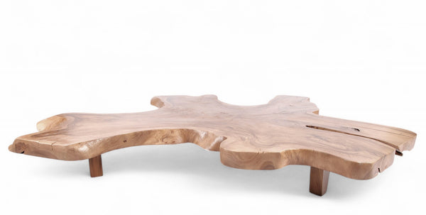 Brown Free Form Living Edge One Slab Coffee Table, 106 Inch x 86 Inch - Dyag East