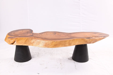 Brown Living Edge Coffee Table with Black Legs - Dyag East