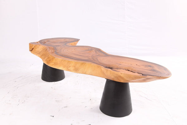 Brown Living Edge Coffee Table with Black Legs - Dyag East