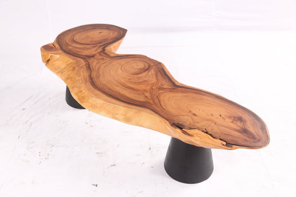 Brown Living Edge Coffee Table with Black Legs - Dyag East