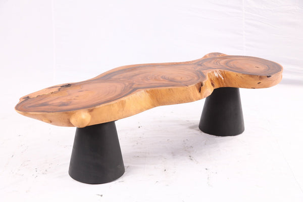 Brown Living Edge Coffee Table with Black Legs - Dyag East