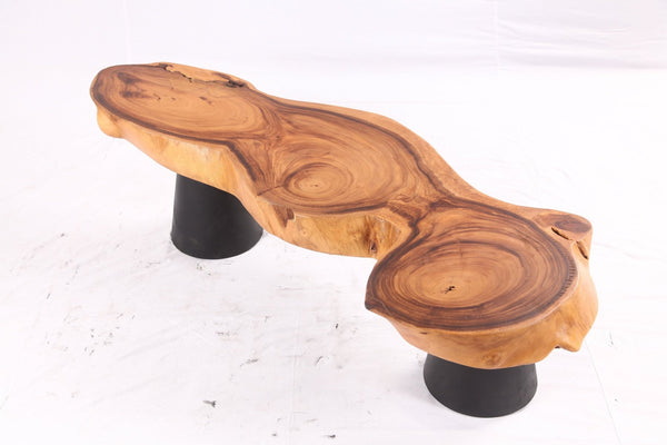 Brown Living Edge Coffee Table with Black Legs - Dyag East