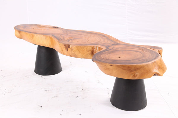 Brown Living Edge Coffee Table with Black Legs - Dyag East
