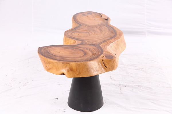 Brown Living Edge Coffee Table with Black Legs - Dyag East