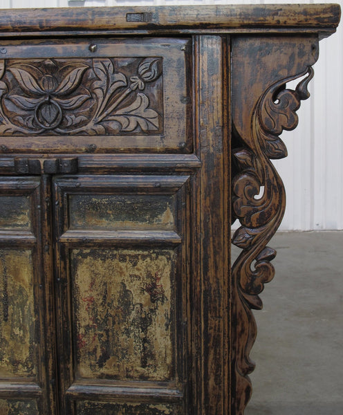 Carved Elm Dual-Drawer Cabinet - Dyag East