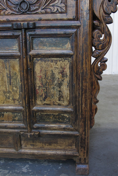 Carved Elm Dual-Drawer Cabinet - Dyag East