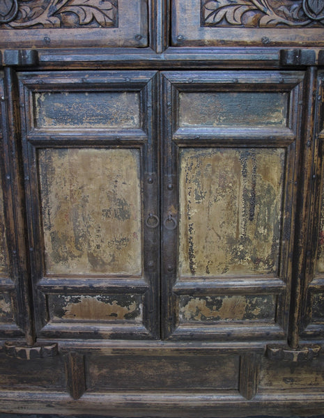 Carved Elm Dual-Drawer Cabinet - Dyag East