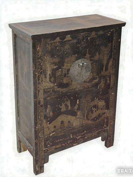 Chinese Chinoiserie-Style Landscape Cabinet - Dyag East