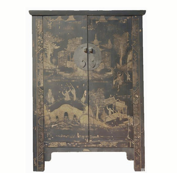Chinese Chinoiserie-Style Landscape Cabinet - Dyag East