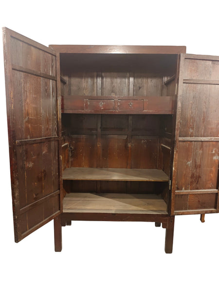 Chinese Tapered Cabinet with Large Brass Hardware - Dyag East