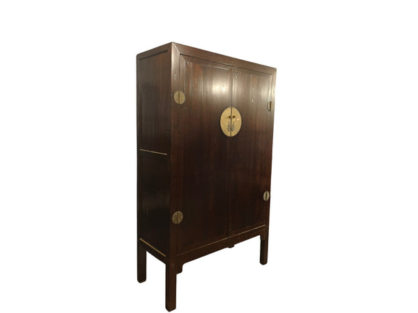 Chinese Tapered Cabinet with Large Brass Hardware - Dyag East