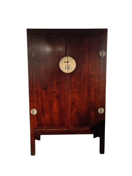 Chinese Tapered Cabinet with Large Brass Hardware - Dyag East