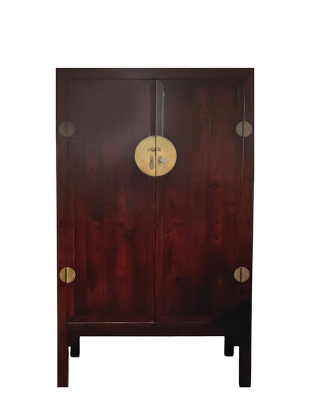 Chinese Tapered Cabinet with Large Brass Hardware - Dyag East