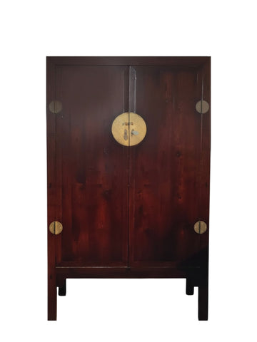 Chinese Tapered Cabinet with Large Brass Hardware - Dyag East