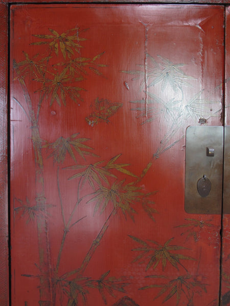 Chinoiserie-Style Hand-Painted Elm Cabinet - Dyag East