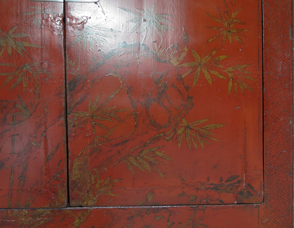 Chinoiserie-Style Hand-Painted Elm Cabinet - Dyag East