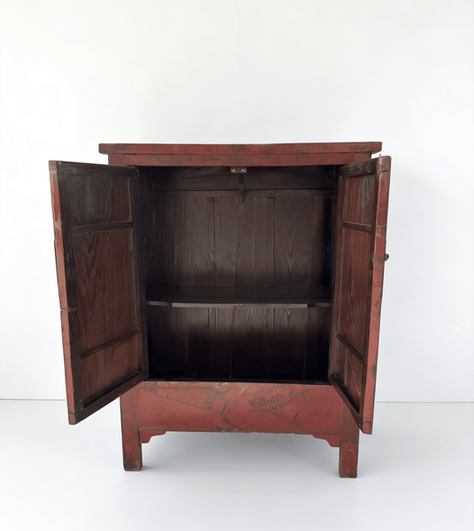 Chinoiserie - Style Hand - Painted Elm Cabinet - Dyag East