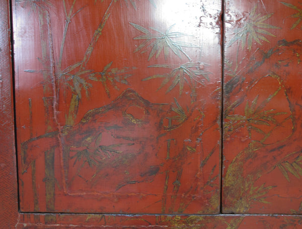 Chinoiserie-Style Hand-Painted Elm Cabinet - Dyag East