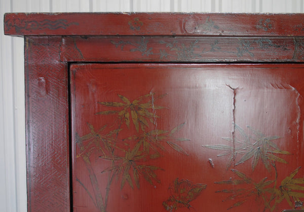 Chinoiserie-Style Hand-Painted Elm Cabinet - Dyag East