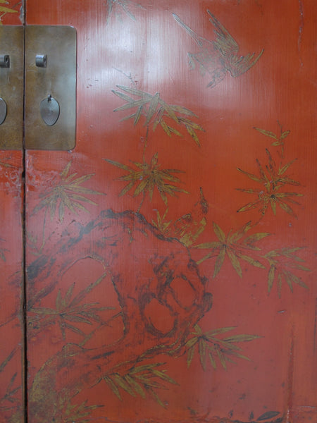 Chinoiserie-Style Hand-Painted Elm Cabinet - Dyag East