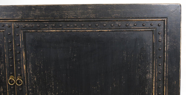 Distressed 2 Panels Door Black Sideboard - Dyag East