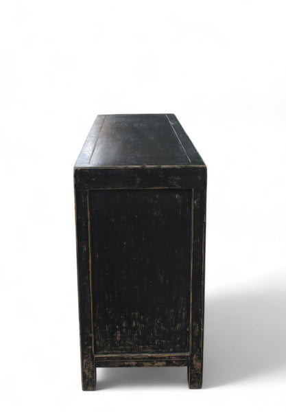 Distressed 2 Panels Door Black Sideboard - Dyag East