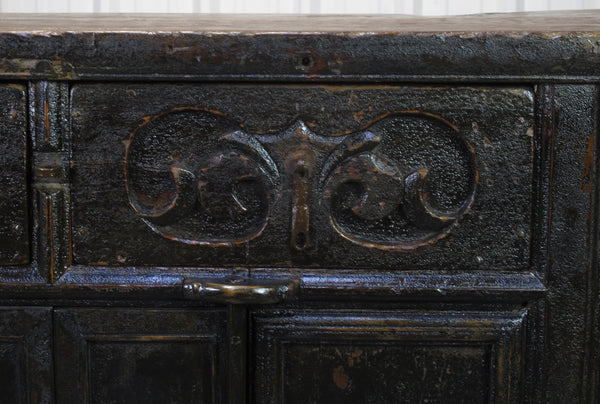 Dual-Drawer Coffer Cabinet with Carved Sides - Dyag East