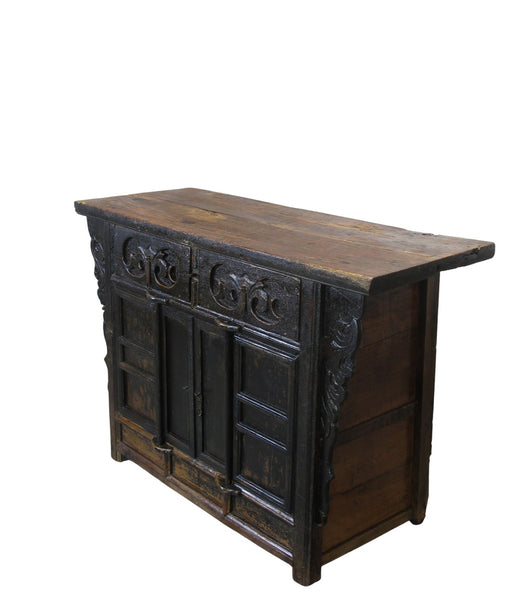 Dual-Drawer Coffer Cabinet with Carved Sides - Dyag East