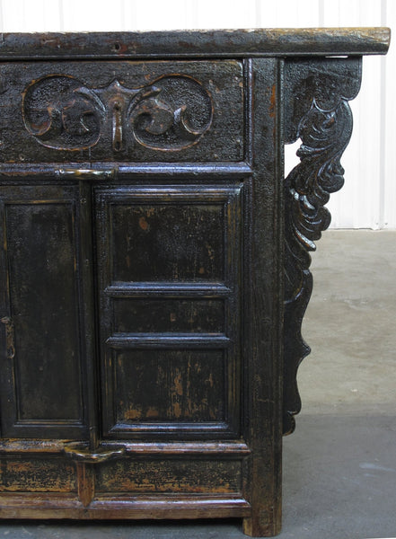 Dual-Drawer Coffer Cabinet with Carved Sides - Dyag East