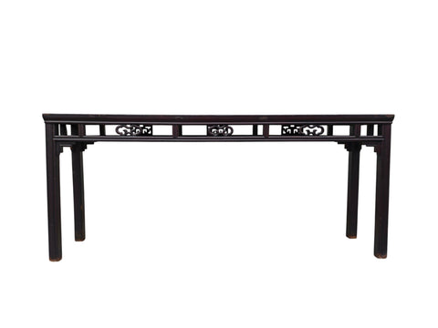 Early 19th Century Chinese Elm Console Table with Openwork Apron - Dyag East