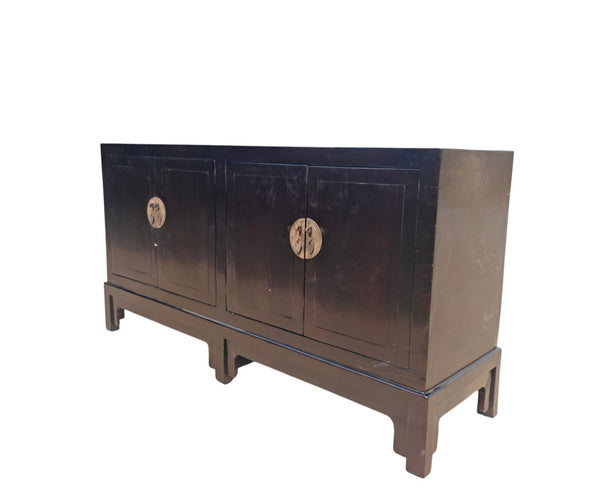 Early 20th Century Chinese Lacquered 4 Door Sideboard - Dyag East