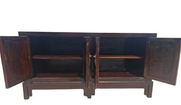 Early 20th Century Chinese Lacquered 4 Door Sideboard - Dyag East