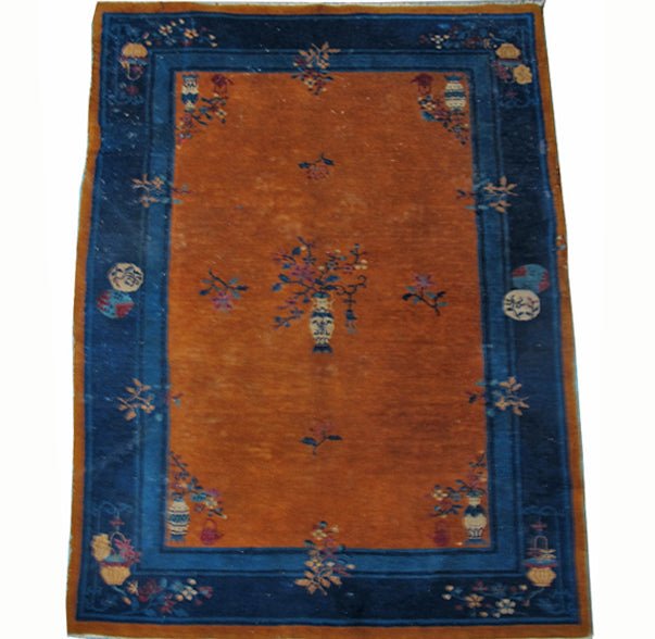 Early 20th Century Handmade Chinese Art Deco Rug, 6 ft 3 in x 4 ft 4 in - Dyag East