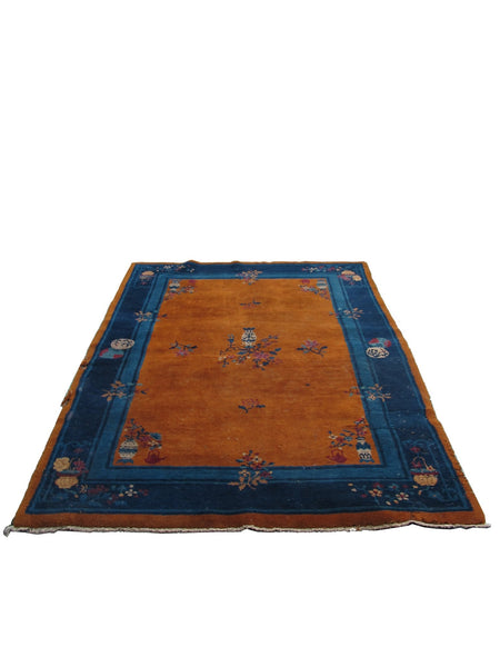 Early 20th Century Handmade Chinese Art Deco Rug, 6 ft 3 in x 4 ft 4 in - Dyag East