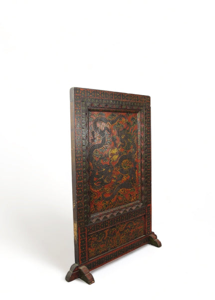 Embossed Flying Dragons Tibetan Wall Art or Room Divider or Head Board - Dyag East