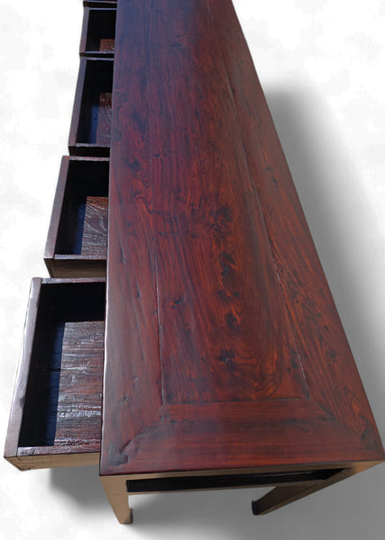 Five Drawers Ming Console Table, 93.7" Inch Long - Dyag East