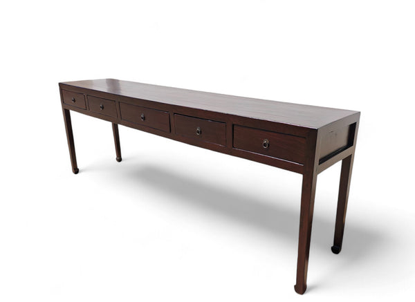 Five Drawers Ming Console Table, 93.7" Inch Long - Dyag East