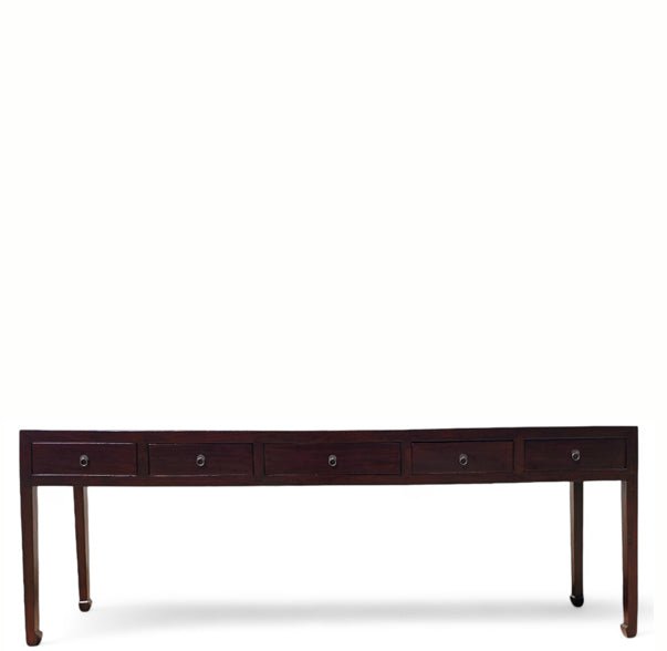 Five Drawers Ming Console Table, 93.7" Inch Long - Dyag East