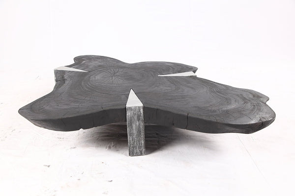 Free Form Living Edge Black Coffee Table - Dyag East