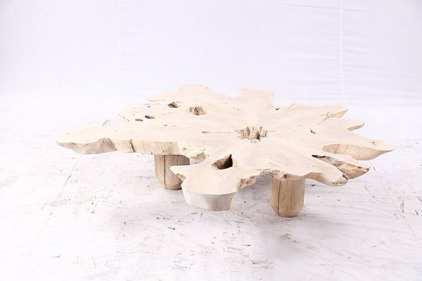 Free Form Living Edge Bleached One Slab Coffee Table 282 - Dyag East