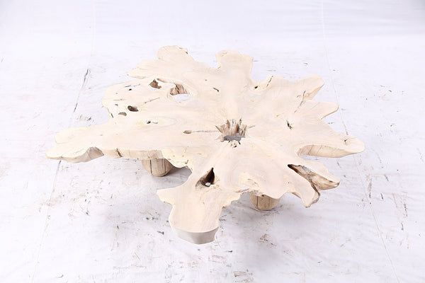 Free Form Living Edge Bleached One Slab Coffee Table 282 - Dyag East
