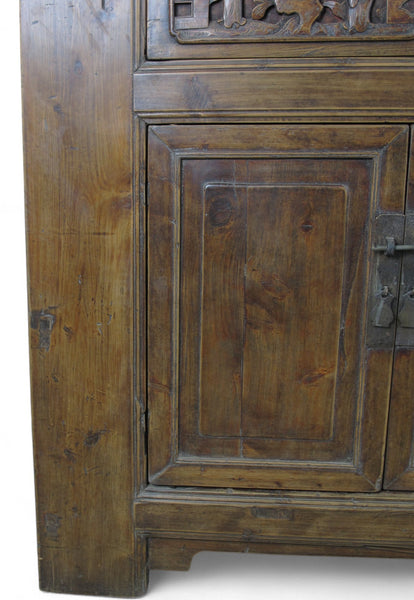 Hand Carved 5 Drawers Antique Chinese Buffet Sideboard - Dyag East